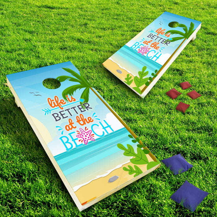 Life Is Better At The Beach Cornhole Boards