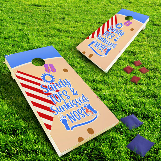 Sandy Toes & Sunkissed Nose Cornhole Board