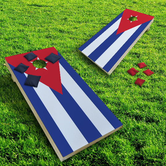 Cuban Flag Cornhole Boards