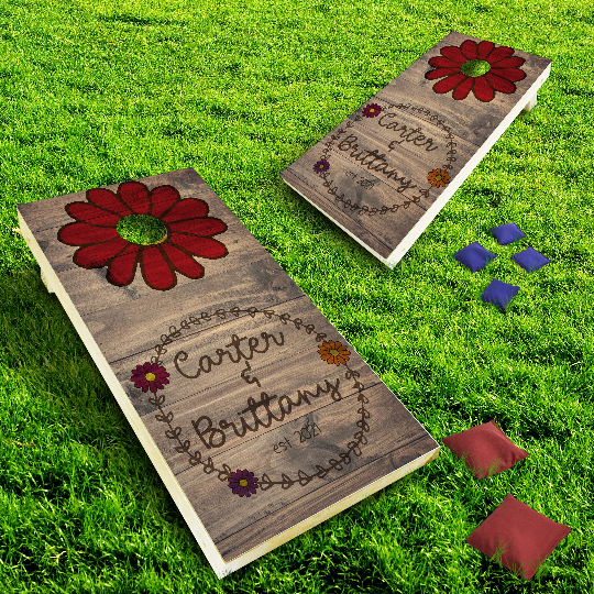 Personalized Flower Cornhole Boards